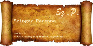 Szinger Perenna névjegykártya